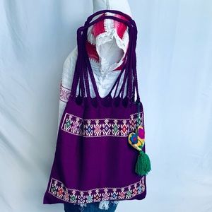 Boho Mexican Handwoven & hand embroidered  Tote.